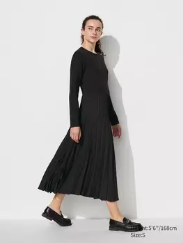 Комбинированное платье Uniqlo, черный