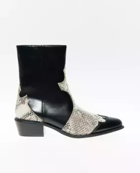 Комбинированные ковбойские сапоги Sfera, черный