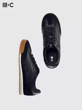 Комбинированные кроссовки из замши Uniqlo, черный