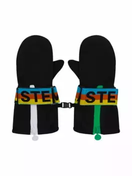 Комбинированные варежки с логотипом Stella McCartney, черный