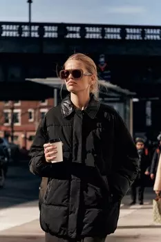 Комбинированный анорак коллекция zw ZARA, черный