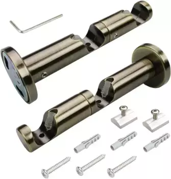 Комбинированный держатель Liedeco, (1 шт.), внутренний ходовой профиль 16 мм 1,6 см, цвет messingfarben/antik