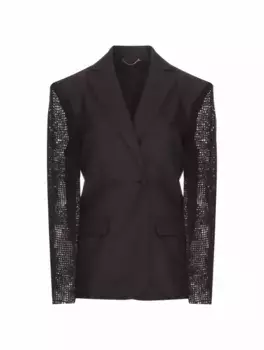 Комбинированный двубортный жакет Magda Butrym, черный