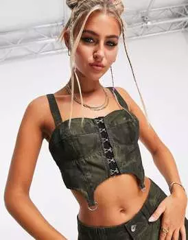 Комбинированный камуфляжный корсет ASOS