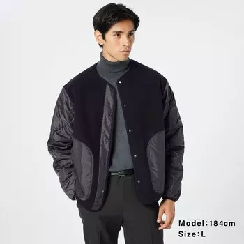 Комбинированный кардиган из флиса Боа PLST, черный