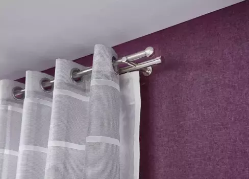 Комбинированный карниз Good Life "Bola", 2 направляющие, фиксированный размер 200 см, 20 мм, цвет edelstahlfarben