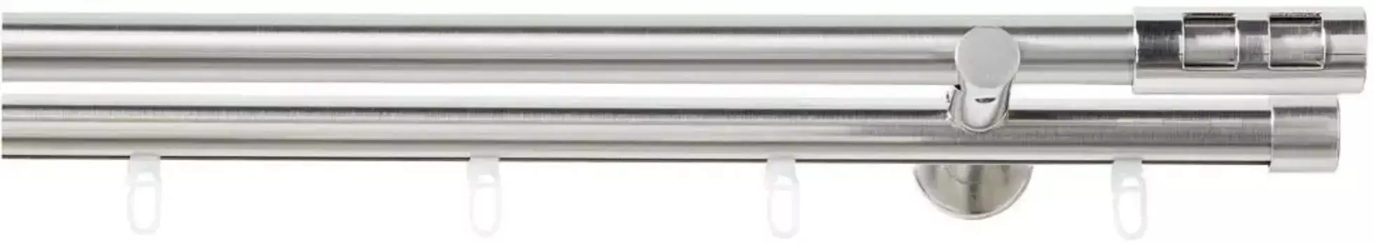 Комбинированный карниз Good Life "Cartucho", 2-х направляющий, фиксированного размера 240 см, 20 мм, цвет edelstahlfarben