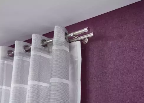 Комбинированный карниз Good Life "Gorra", 2-х направляющий, фиксированного размера 200 см, 20 мм, цвет edelstahlfarben