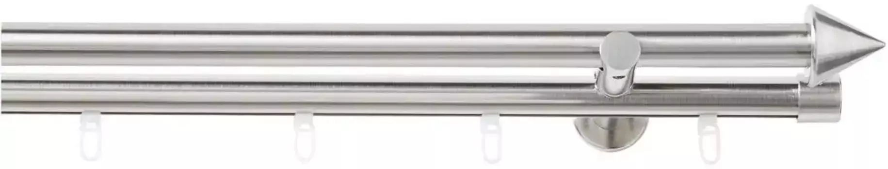 Комбинированный карниз Good Life "Punta", 2 направляющие, фиксированный размер 480 см, 20 мм, цвет edelstahlfarben