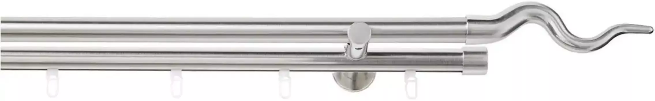 Комбинированный карниз Good Life "Sepa", 2-х направляющий, фиксированного размера 240 см, 20 мм, цвет edelstahlfarben