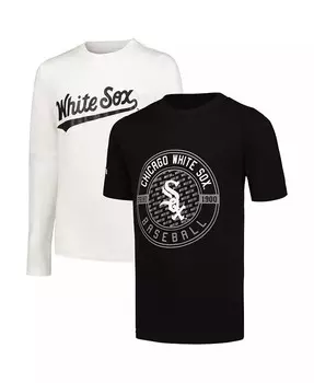 Комбинированный комплект футболок Big Boys: черный и белый Chicago White Sox Stitches, черный