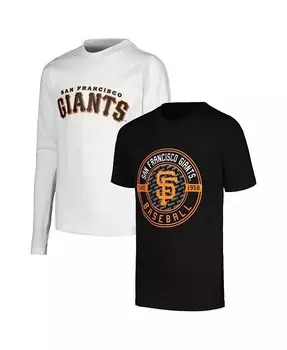 Комбинированный комплект футболок с черными и белыми футболками Big Boys San Francisco Giants Stitches, черный