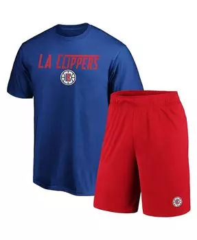 Комбинированный комплект мужской футболки и шорт LA Clippers Royal, красного цвета Fanatics, синий