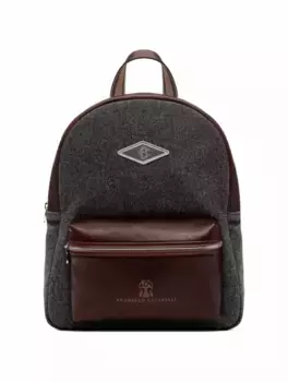 Комбинированный рюкзак Brunello Cucinelli, серый