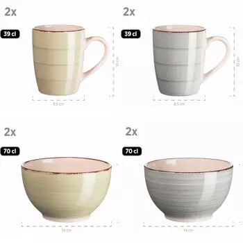 Комбинированный сервиз 16 шт Mser, оливково-зеленый/сине-серый