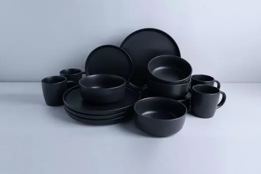 Комбинированный сервиз 16 шт. НЕРОН Van Well, черный