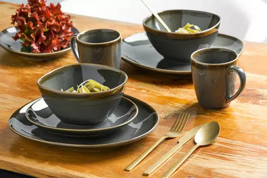 Комбинированный сервиз 8 шт синусы Van Well, серый