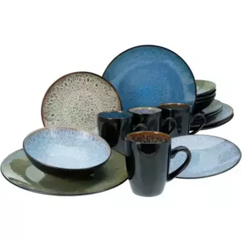 Комбинированный сервиз CreaTable «Бали», (набор, 16 штук), реактивная глазурь, каждая штука уникальна, цвет Mehrfarbig
