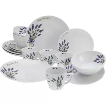 Комбинированный сервиз CreaTable «Домашняя лаванда», (набор, 16 предметов), лавандовый декор, цвет Lavendel