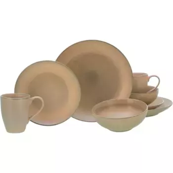 Комбинированный сервиз CreaTable "Сьерра-Невада", (набор, 8 шт.), реактивная специальная глазурь, каждый предмет уникален, желтый