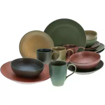 Комбинированный сервиз CreaTable «Sierra Nevada Mix», (набор, 16 штук), реактивная специальная глазурь, каждая штука уникальна, цвет Mehrfarbig