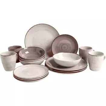 Комбинированный сервиз для домашних дел «Набор посуды, Service Msing», (набор, 16 предметов), набор посуды, форма купе, подходит для повседневного использования, 16 предметов Home Affaire, серый