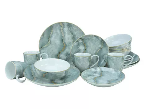 Комбинированный сервиз мрамор из 16 предметов Creatable, мультиколор