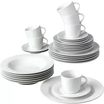 Комбинированный сервиз Retsch Arzberg «Набор посуды, Сервиз Classico», (набор, 30 предметов), вневременной, простой формы, 30 предметов, на 6 персон, белый