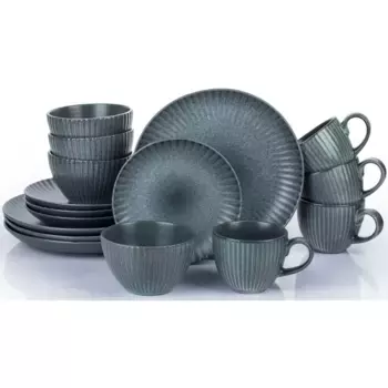 Комбинированный сервиз Retsch Arzberg «Shell Grey», (набор, 16 штук), высококачественная РЕАКТИВНАЯ глазурь, цвет graue Reaktivglasur