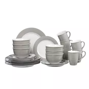 Комбинированный сервиз Ritzenhoff и Breker, обеденный сервиз, столовый сервиз, 24 предмета, фарфор серый Ritzenhoff & Breker