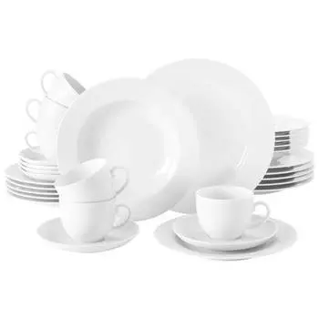 Комбинированный сервиз рондо лиана 30 шт. Seltmann Weiden, белый