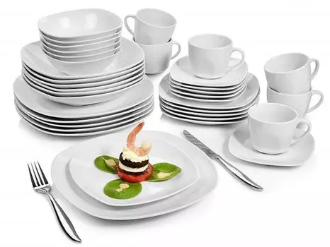 Комбинированный сервиз Singer Bilgola из фарфора 36 предметов на 6 персон Saenger, белый