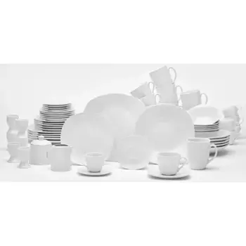 Комбинированный сервиз van Well "Набор посуды, Сервис Атриум", (набор, 62 шт.), идеален для повседневного использования, 62 шт., на 6 персон, белый