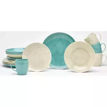 Комбинированный сервиз van Well "Набор столовой посуды, сервиз Сен-Тропе", (набор, 16 предметов), мрамор, 16 предметов, на 4 персоны, белый