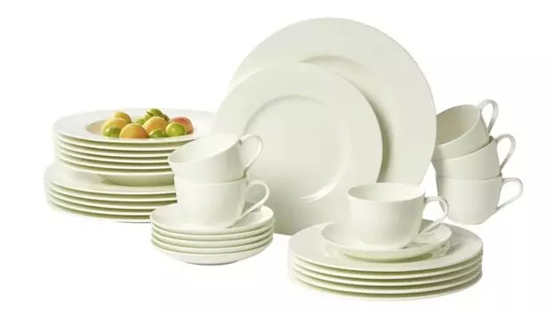 Комбинированный сервиз Villeroy & Boch Noblesse Royal, 30 предметов, белый фарфор, можно мыть в посудомоечной машине