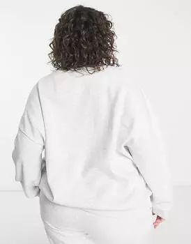 Комбинированный свитшот цвета ледяного меланжа ASOS DESIGN Curve