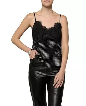 Комбинированный топ на бретельках Rebecca Minkoff Wren, черный