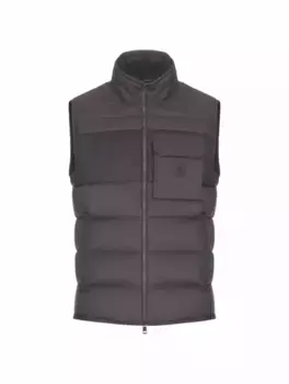 Комбинированный жилет с логотипом Moncler, серый