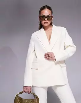 Комбинируемый блейзер свободного кроя River Island кремового цвета
