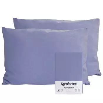 Komfortec 100% хлопок, набор из 2 наволочек 40х60 см, супермягкая наволочка из джерси премиум-класса 150 г/м, наволочка, фиолетовый