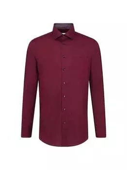 Комфортная деловая рубашка с длинным рукавом Seidensticker, красный