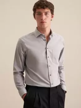 Комфортная деловая рубашка с длинным рукавом Seidensticker, серый