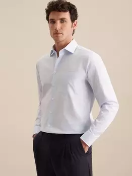 Комфортная деловая рубашка с длинным рукавом Seidensticker, голубой