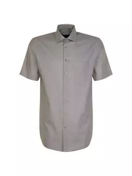 Комфортная деловая рубашка с коротким рукавом Seidensticker, коричневый