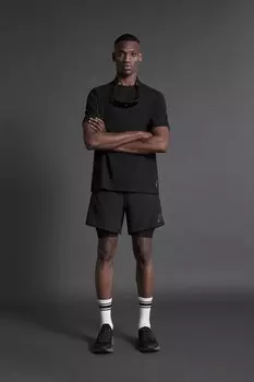 Комфортная футболка для тренировок ZARA, черный