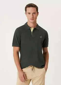 Комфортная футболка с воротником-поло Beymen Club, хаки