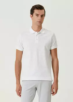 Комфортная футболка с воротником-поло и фактурной пеной Beymen Club, белый