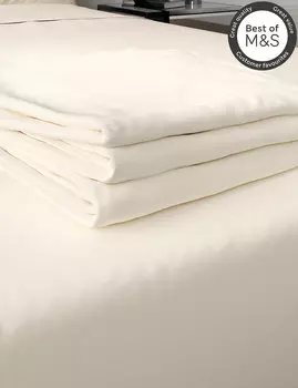 Комфортная и прохладная плоская простыня с содержанием лиоцелла Marks & Spencer, крем