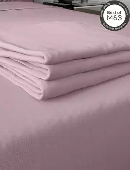 Комфортная и прохладная плоская простыня с содержанием лиоцелла Marks & Spencer, светло-лиловый