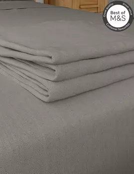 Комфортная и прохладная плоская простыня с содержанием лиоцелла Marks & Spencer, темно-серый